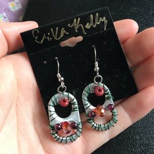 Upcycled bottle top earrings reduce reuse recycle